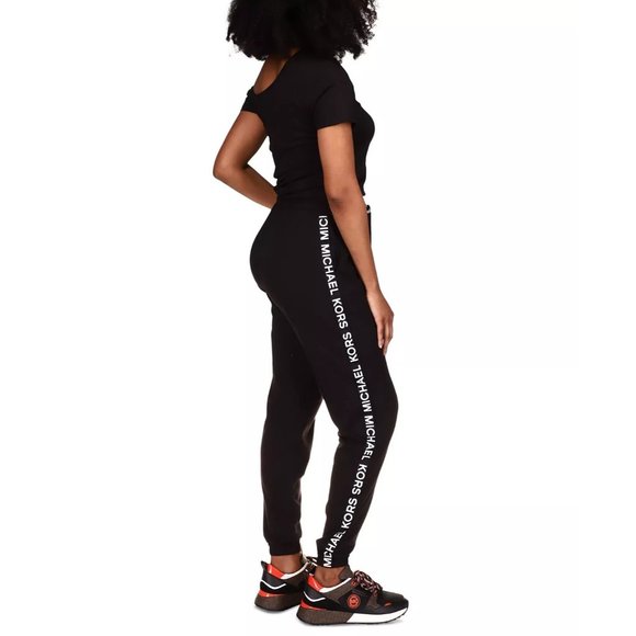 MICHAEL MICHAEL KORS Petite Off-The-Shoulder Logo-Print Jumpsuit - Petite Small - Picture 4 of 4